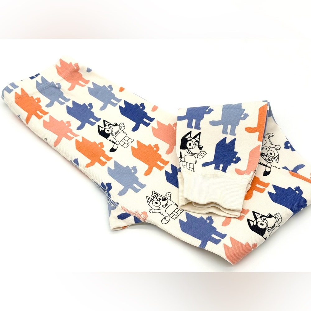 VGUC Hanna Andersson Bluey and Bingo Organic Cotton Pajama Pants in White 6-7